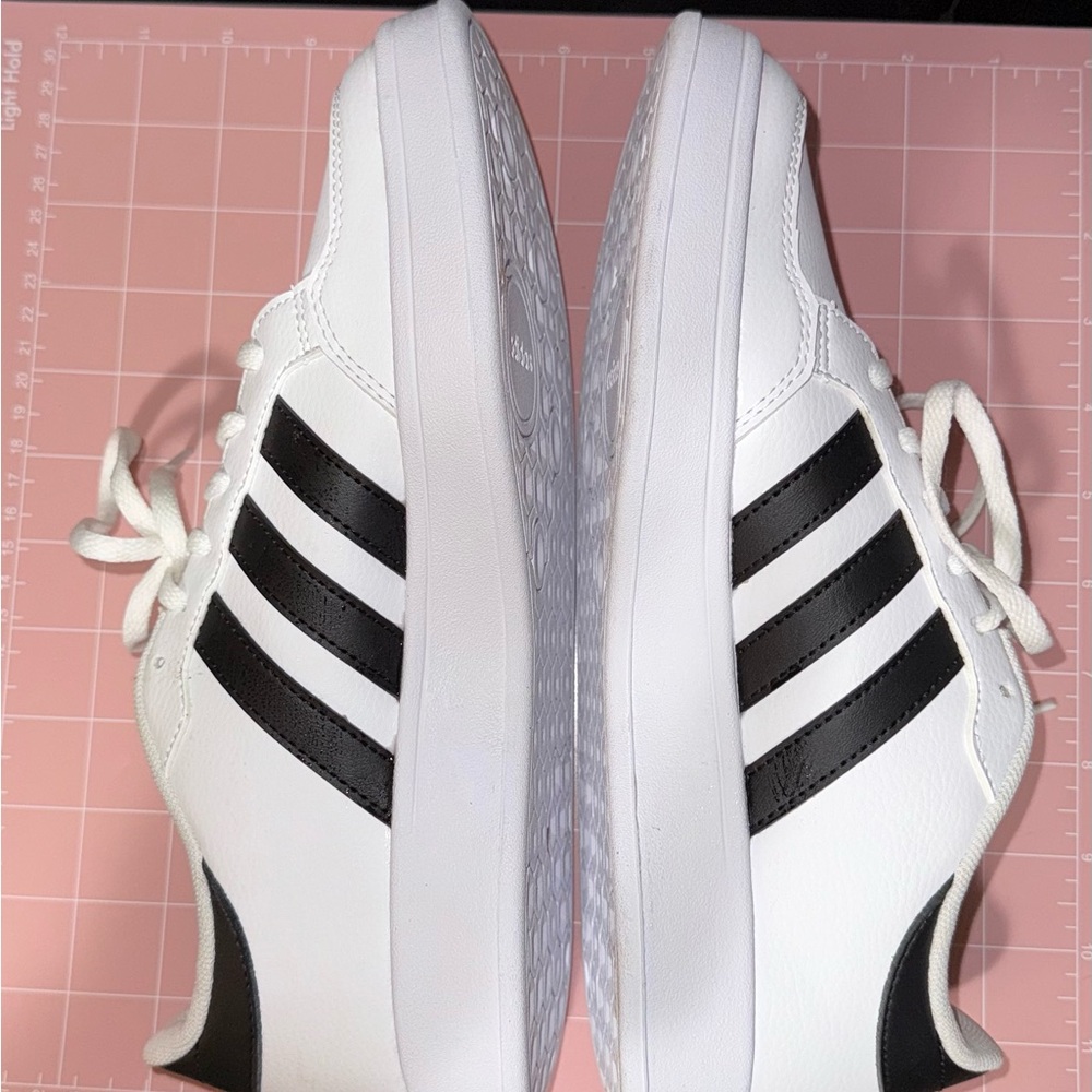 Adidas Classic White and Black Striped Shoes Brand New No Box